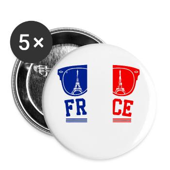 Lunettes de la Tour Eiffel France 2026 - Lot de 5 grands badges (56 mm) - blanc - Devant
