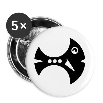 Illustration du poisson faucille Poisson fantastique - Lot de 5 grands badges (56 mm) - blanc - Devant