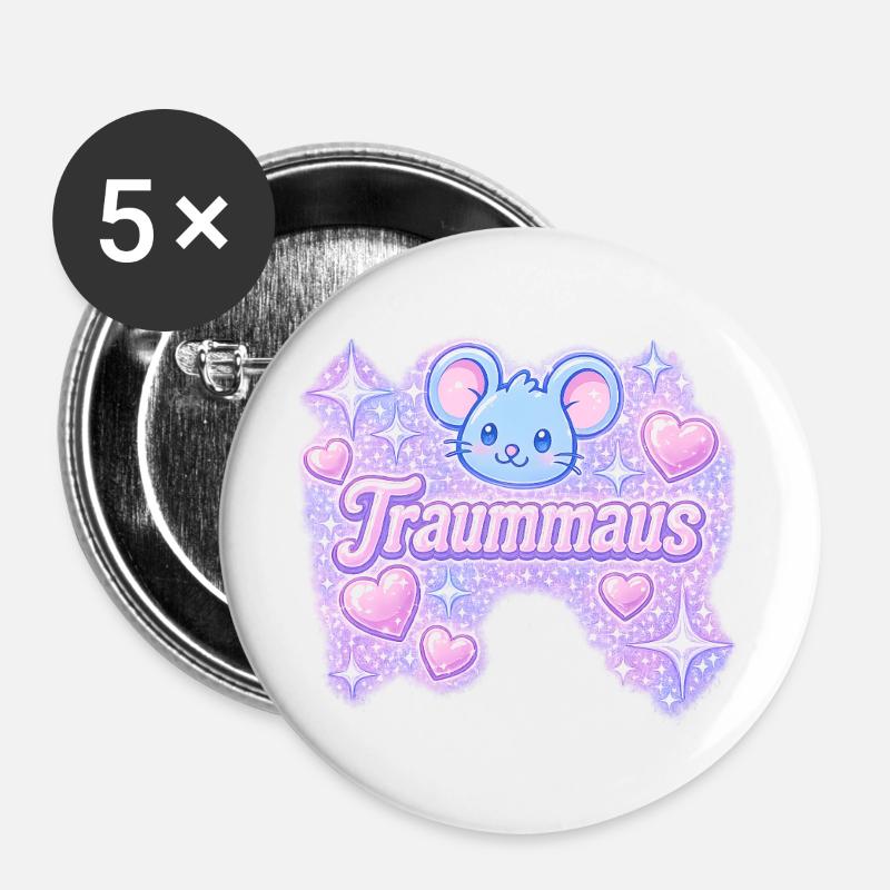 dream mouse / y2k design - Buttons large 2.2''/56 mm (5-pack) - white