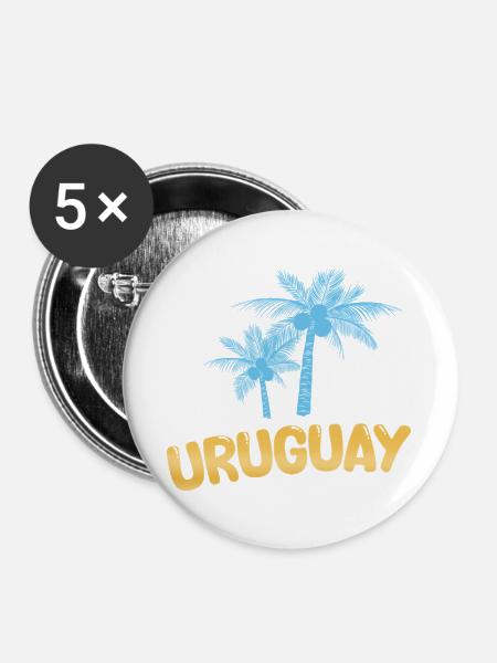 Palmen Uruguay - Buttons groß 56 mm (5er Pack) - Weiß