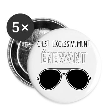 Dikkenek – "Es ist äußerst nervig" Aviator - Buttons groß 56 mm (5er Pack) - Weiß - Vorne