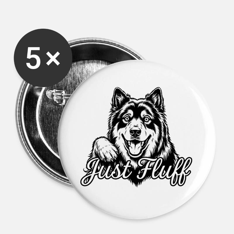Eurasier | Fluffy - Buttons large 2.2''/56 mm (5-pack) - white