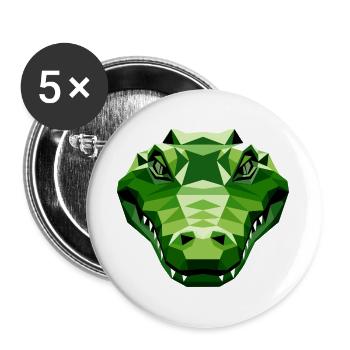 Krokodil Alligator Reptilien Kroko Liebe Krokodile - Buttons groß 56 mm (5er Pack) - Weiß - Vorne