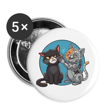 Chat and Robot - Buttons large 2.2''/56 mm (5-pack) - white - Front