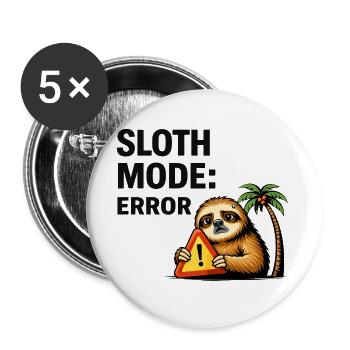 Fehler im Faultiermodus - Buttons groß 56 mm (5er Pack) - Weiß - Vorne