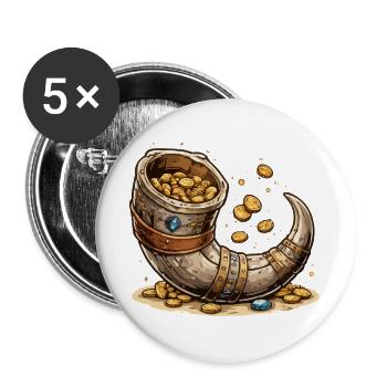 Goldhorn Schatzfund - Buttons groß 56 mm (5er Pack) - Weiß - Vorne