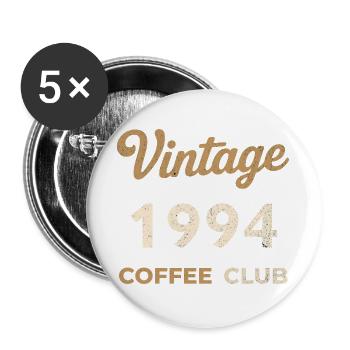 Vintage 1994 – Coffee Club Retro Birth Year - Buttons large 2.2''/56 mm (5-pack) - white - Front