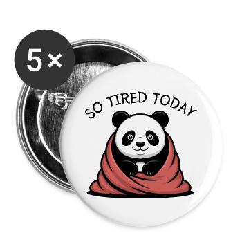 Rêve de câlins de panda sous la couverture - Lot de 5 grands badges (56 mm) - blanc - Devant