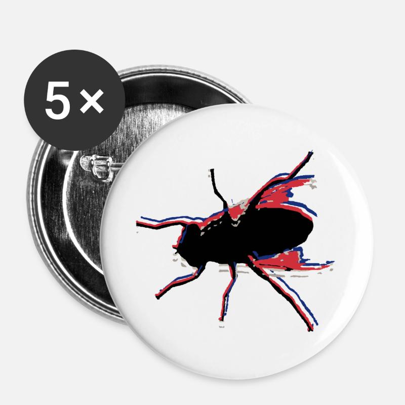 Fly Fishing No. 5 - Buttons large 2.2''/56 mm (5-pack) - white