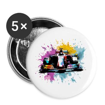 Colorful Splash Art Rush Race Car Driver Racing - Buttons large 2.2''/56 mm (5-pack) - white - Front