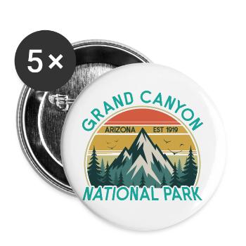 Grand Canyon, Arizona Erster Nationalpark 1919 - Buttons groß 56 mm (5er Pack) - Weiß - Vorne