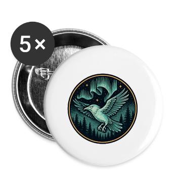 Nachtfalkenwald Emblem - Buttons groß 56 mm (5er Pack) - Weiß - Vorne