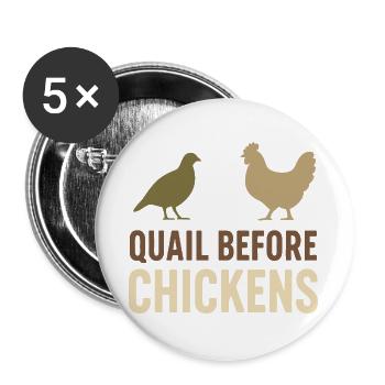 Quail Keeper Quail Farmer Backyard Quail - Buttons large 2.2''/56 mm (5-pack) - white - Front