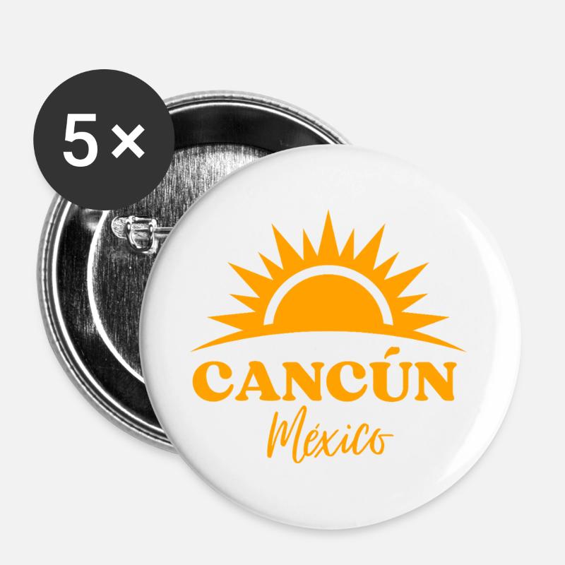 Cancún Sunrise  - Buttons large 2.2''/56 mm (5-pack) - white