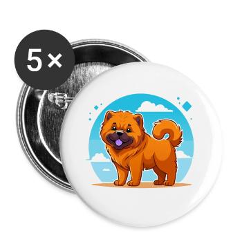Chow-Chow (comic) - Buttons large 2.2''/56 mm (5-pack) - white - Front