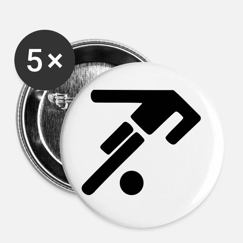 Soccer Logo Headless - Buttons large 2.2''/56 mm (5-pack) - white