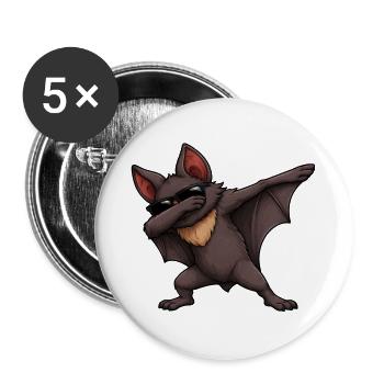 Tamponnage de la chauve-souris - Lot de 5 grands badges (56 mm) - blanc - Devant