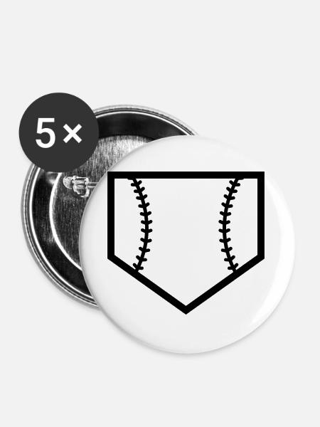 Home Plate - Buttons groß 56 mm (5er Pack) - Weiß