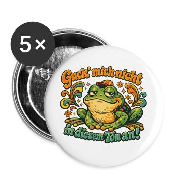 Guck mich nicht in diesem Ton Frosch - Buttons groß 56 mm (5er Pack) - Weiß - Vorne