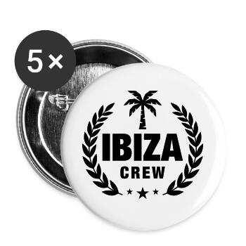 Ibiza Crew - Buttons large 2.2''/56 mm (5-pack) - white - Front