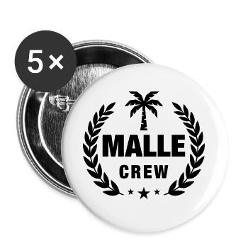 Malle Crew Palme - Buttons groß 56 mm (5er Pack) - Weiß - Vorne