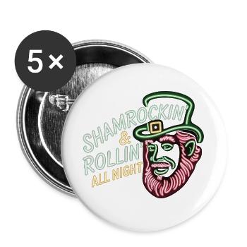 Ireland Party T-Shirt St Patrick's Day - Buttons large 2.2''/56 mm (5-pack) - white - Front