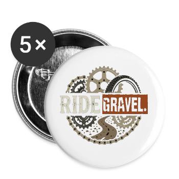Ride Gravel Bike Offroad Bikepacking - Buttons large 2.2''/56 mm (5-pack) - white - Front