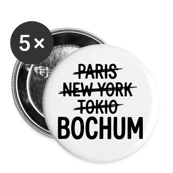 Bochum, Ruhrpott, Ruhrgebiet City Shirt - Buttons large 2.2''/56 mm (5-pack) - white - Front