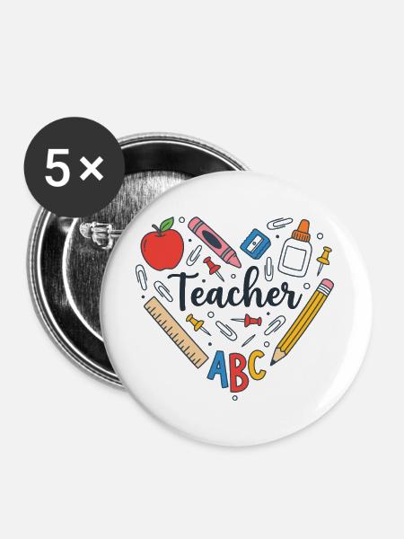 Professor – Professor - Buttons groß 56 mm (5er Pack) - Weiß