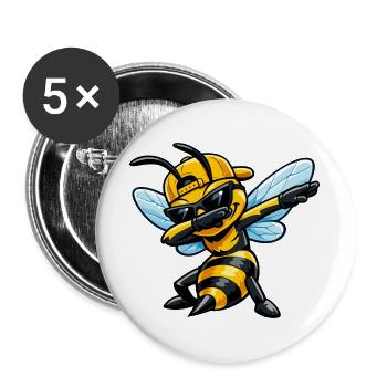 Dabbing Hornet - Buttons large 2.2''/56 mm (5-pack) - white - Front