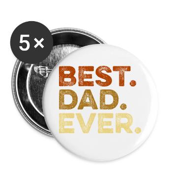 Meilleure fête des pères de tous les temps Drôle - Lot de 5 grands badges (56 mm) - blanc - Devant