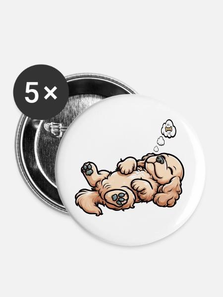 Cocker Spaniel Cockerhund Cocker Spaniel Besitzer - Buttons groß 56 mm (5er Pack) - Weiß