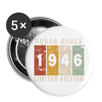 Jubiläum 1946 – 80 Jahre - Buttons groß 56 mm (5er Pack) - Weiß - Vorne