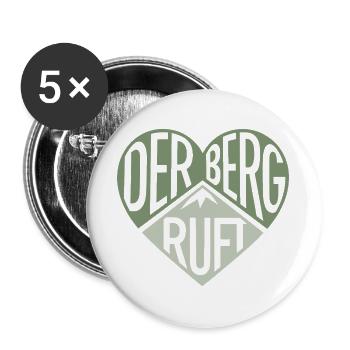 Der Berg ruft Herzdesign  - Buttons groß 56 mm (5er Pack) - Weiß - Vorne