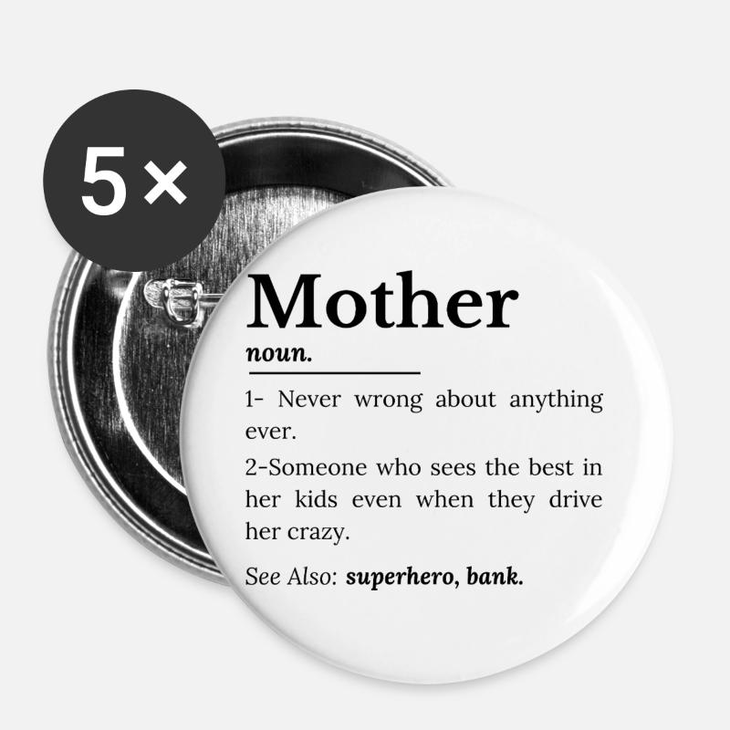 mother definition - Buttons large 2.2''/56 mm (5-pack) - white