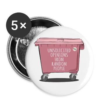 Unsolicited Opinions – Funny Trash Design - Buttons groß 56 mm (5er Pack) - Weiß - Vorne