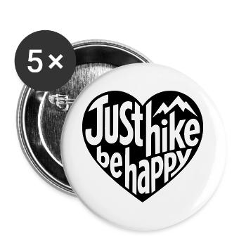 Wander-Design - Juste marcher, sois heureux, Herz - Lot de 5 grands badges (56 mm) - blanc - Devant