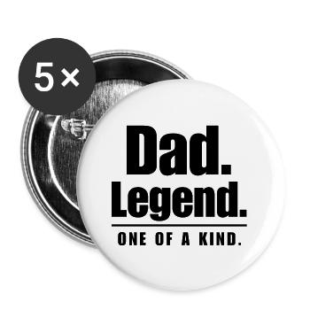 Papa Legende Einzigartig  Vatertag - Buttons groß 56 mm (5er Pack) - Weiß - Vorne