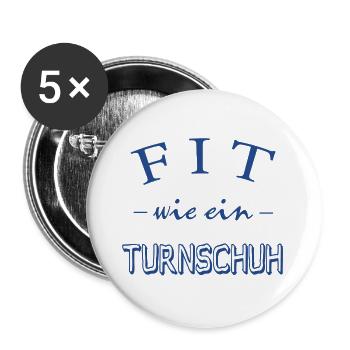 FIT wie ein Turnschuh - Buttons groß 56 mm (5er Pack) - Weiß - Vorne