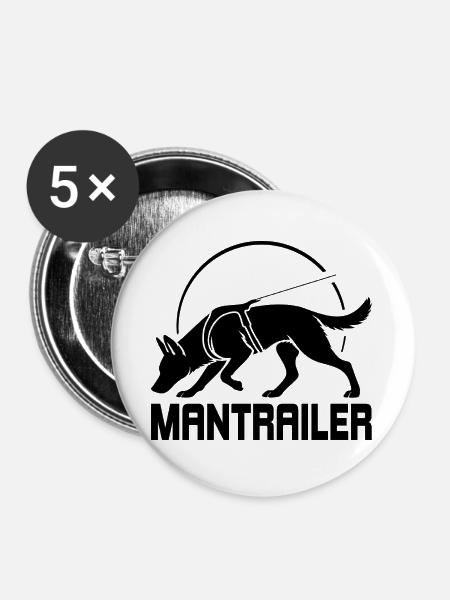 Malinois MANTRAILER Suchhunde Hunde Wilsigns - Buttons groß 56 mm (5er Pack) - Weiß