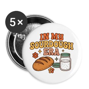 Baking Baker Sourdough In My Sourdough Era - Buttons large 2.2''/56 mm (5-pack) - white - Front