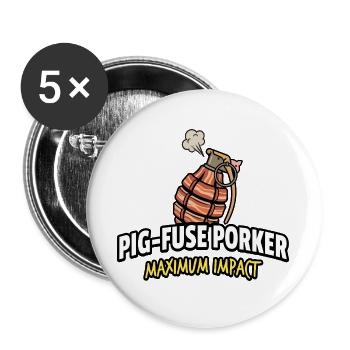 Pig-Fuse Porked Maximum Impact - Buttons large 2.2''/56 mm (5-pack) - white - Front