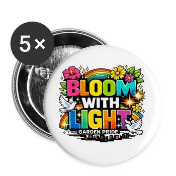 Bloom With Light Garden Pride Floral Statement - Buttons large 2.2''/56 mm (5-pack) - white - Front