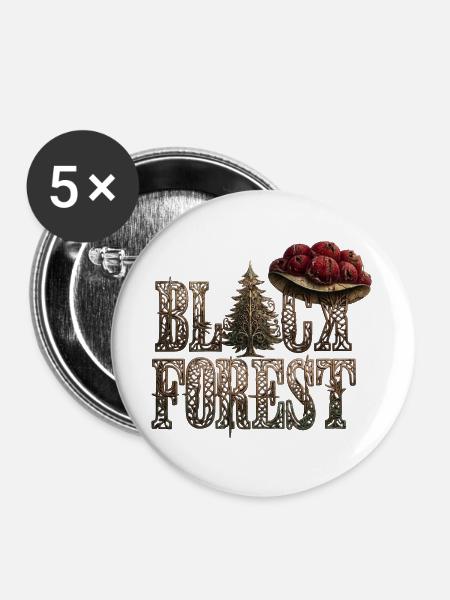 Black Forest - Buttons groß 56 mm (5er Pack) - Weiß