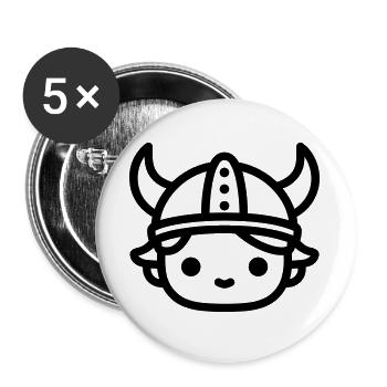 viking - Lot de 5 grands badges (56 mm) - blanc - Devant