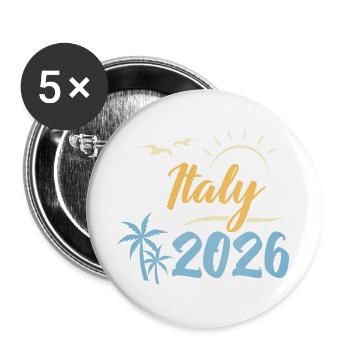 Italy 2026 - Buttons large 2.2''/56 mm (5-pack) - white - Front