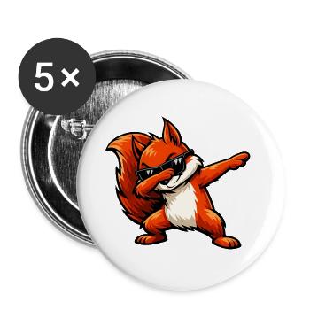 Tamponnement de l’écureuil roux - Lot de 5 grands badges (56 mm) - blanc - Devant