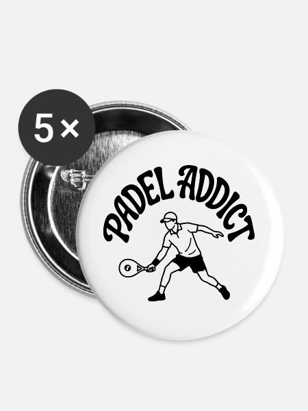 Padelspieler - Buttons groß 56 mm (5er Pack) - Weiß