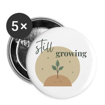 Still Growing: Plant made of soil - Buttons large 2.2''/56 mm (5-pack) - white - Front