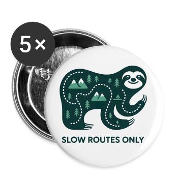 Langsame Routen Nur Elefant - Buttons groß 56 mm (5er Pack) - Weiß - Vorne